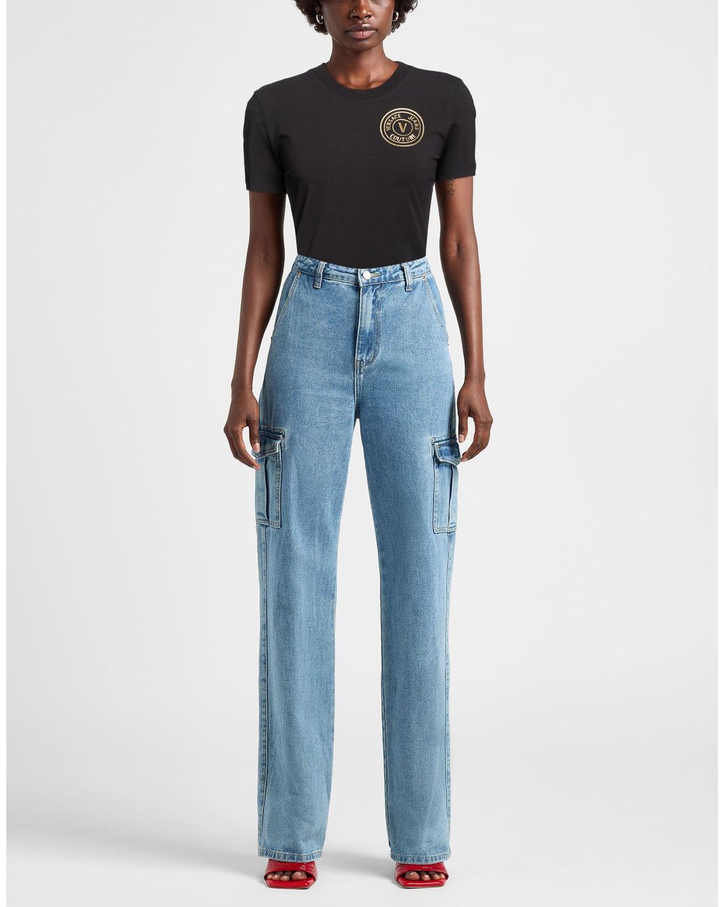 Versace Jeans Couture Black T-Shirt Cotton, Elastane