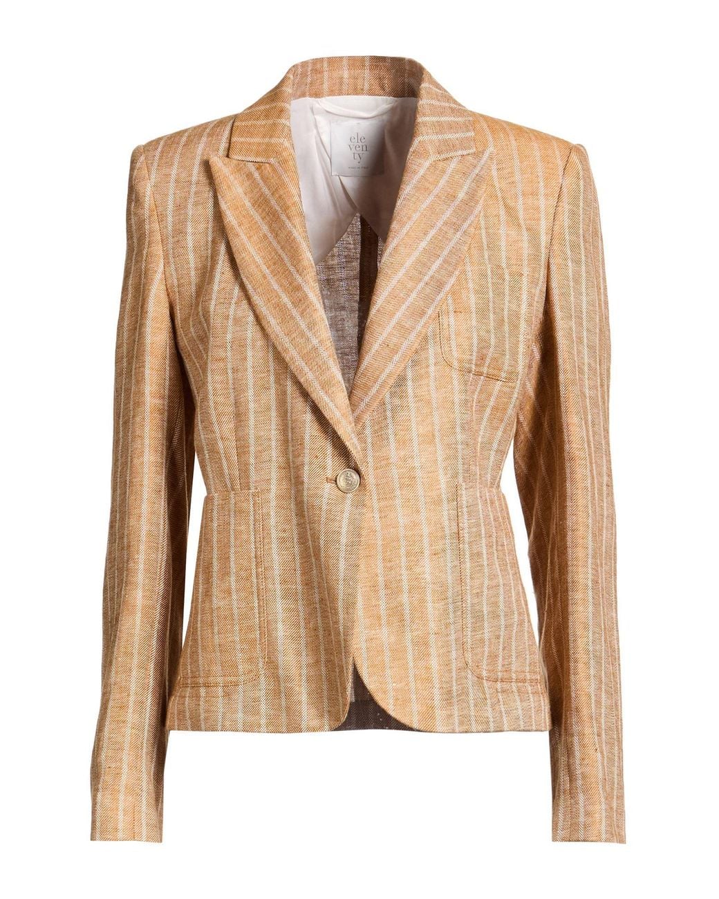 Eleventy Natural Mustard Blazer Hemp, Linen