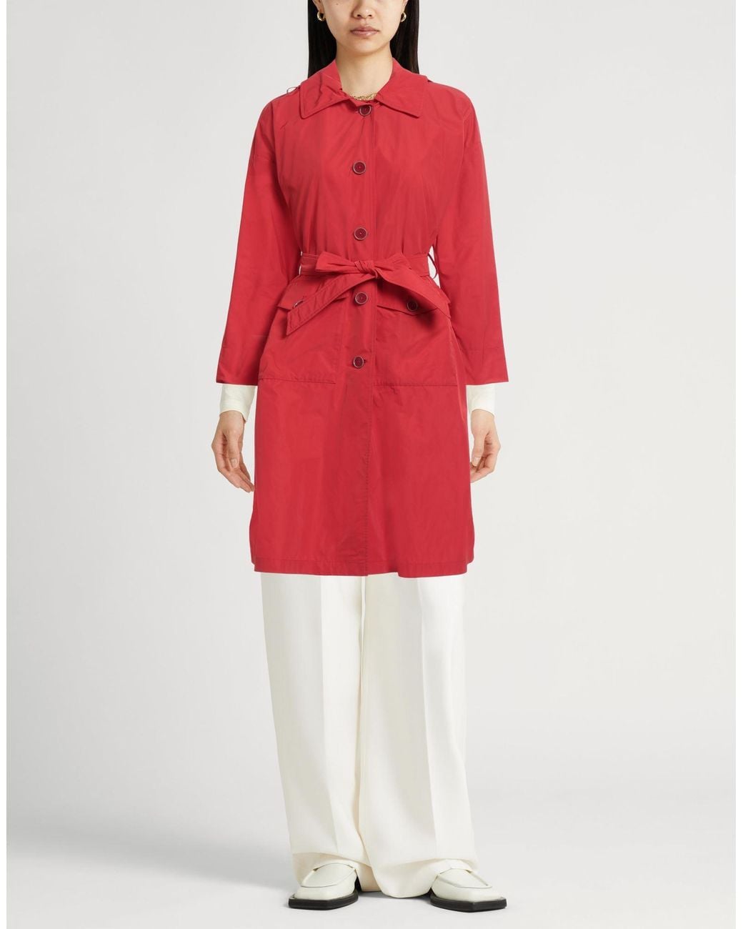 Herno Red Overcoat & Trench Coat Polyester