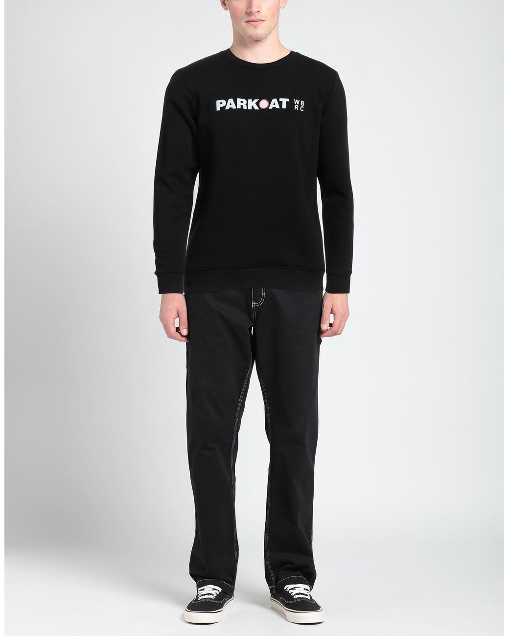 Parkoat Black Sweatshirt Cotton, Polyester for men