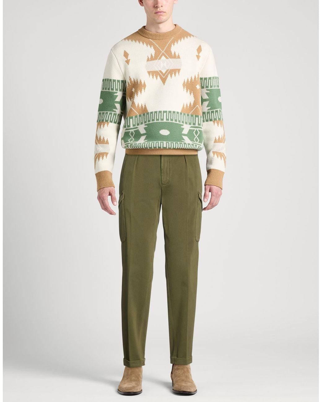 Boglioli Green Pants Cotton, Elastane for men