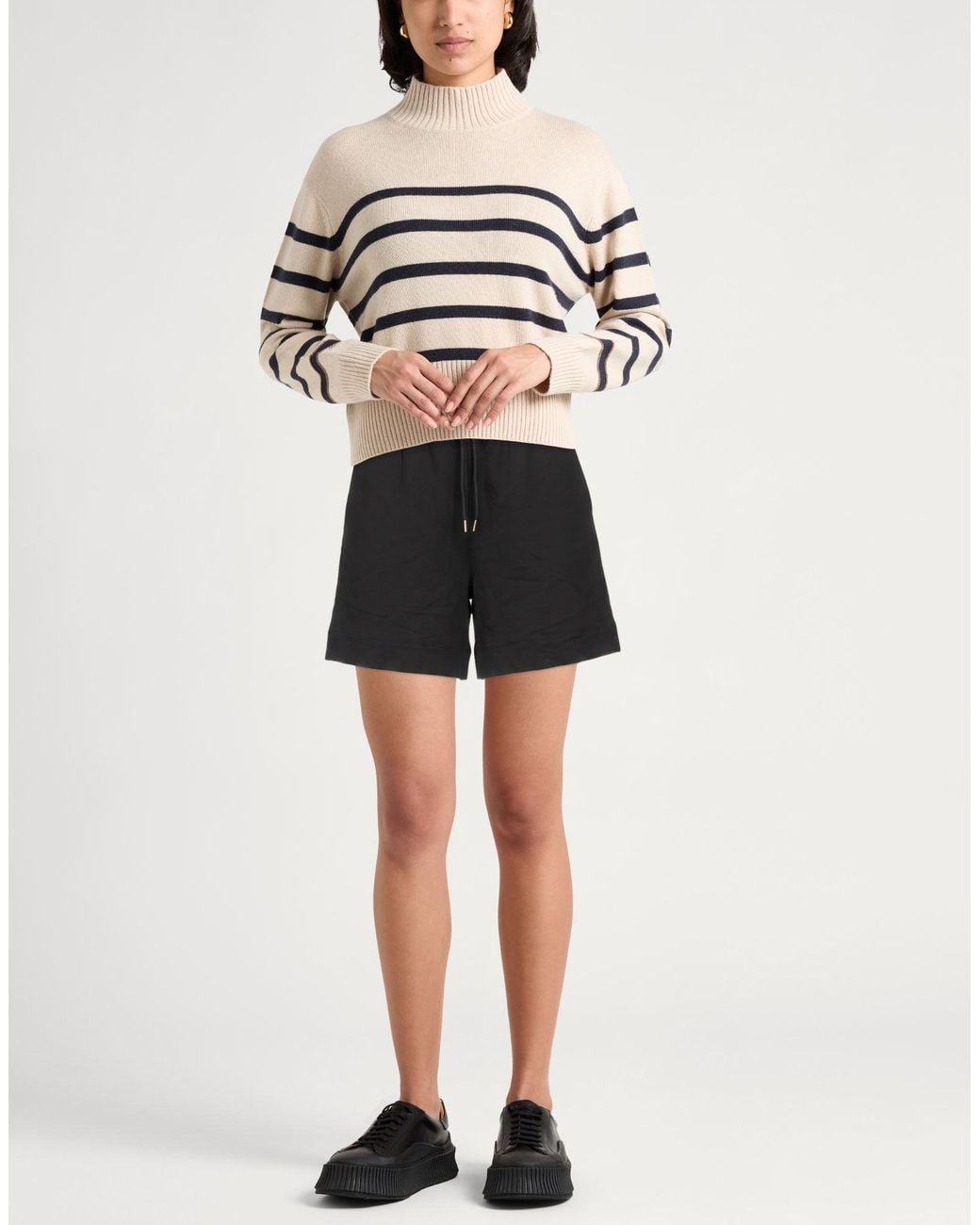 Moncler Black Shorts & Bermuda Shorts Cotton