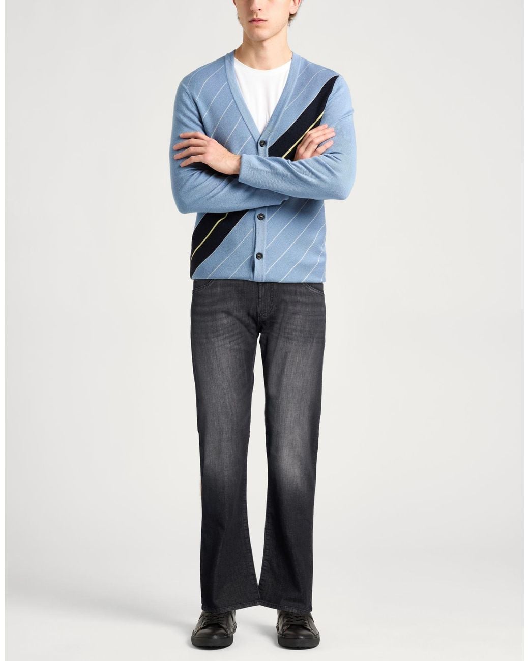 Emporio Armani Gray Jeans Cotton, Elastane for men
