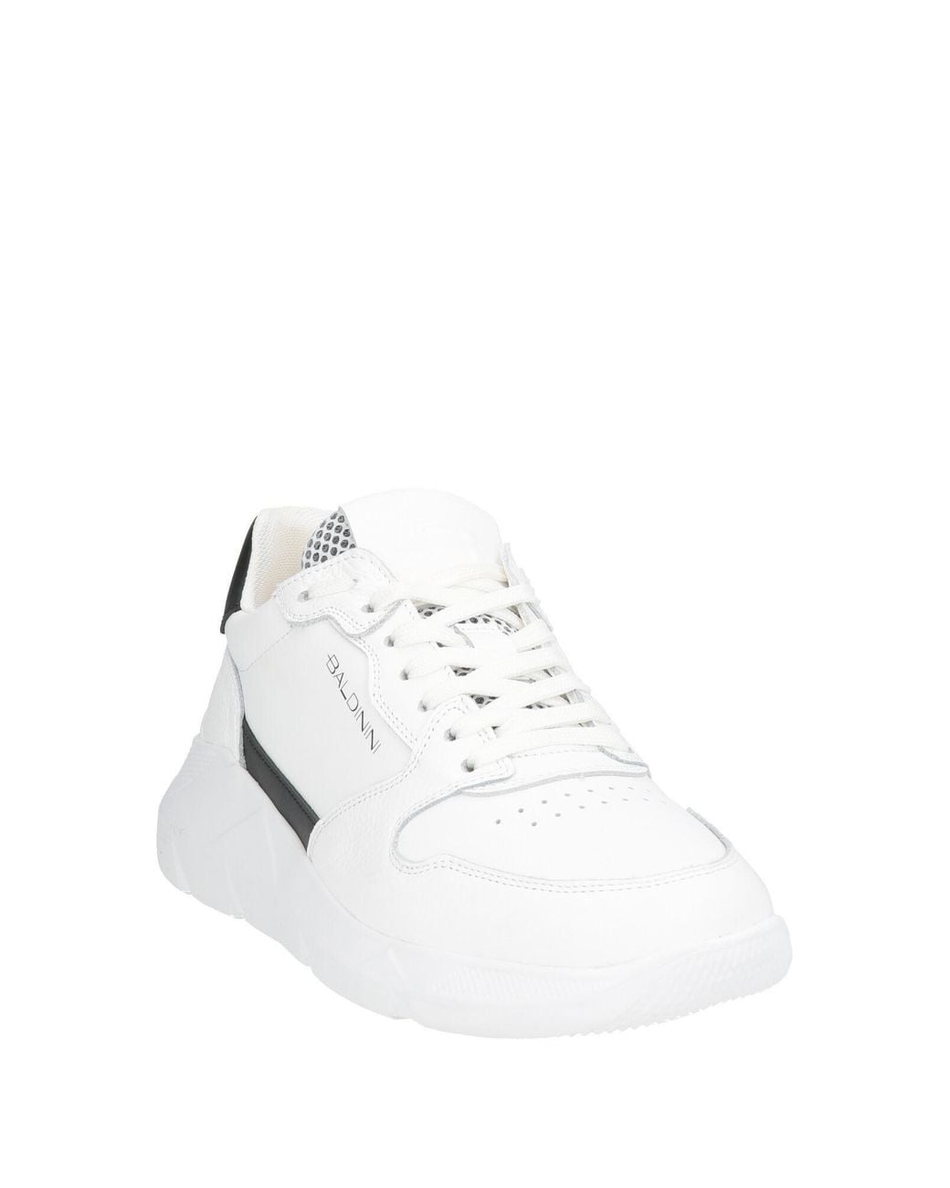 Baldinini White Sneakers Leather, Calfskin, Textile Fibers for men