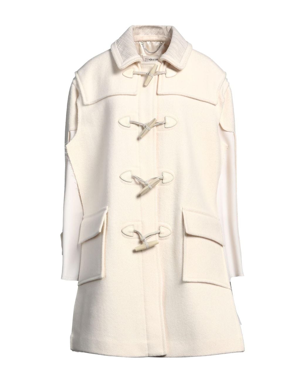 Maison Margiela Natural Wool-Blend Duffle Toggle Coat
