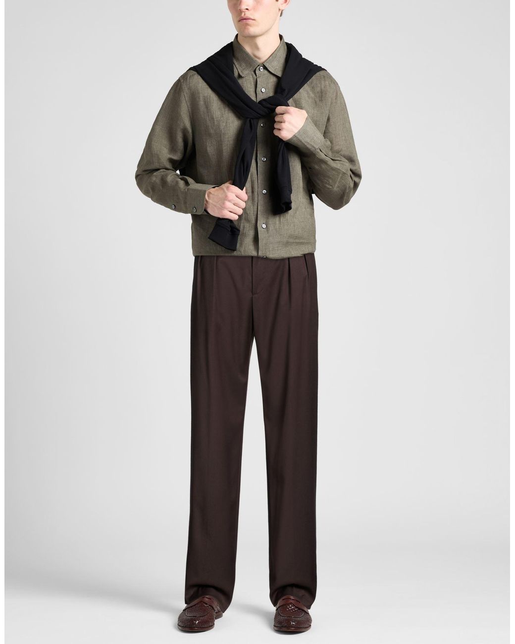 Tagliatore Brown Dark Pants Polyester, Viscose, Elastane for men