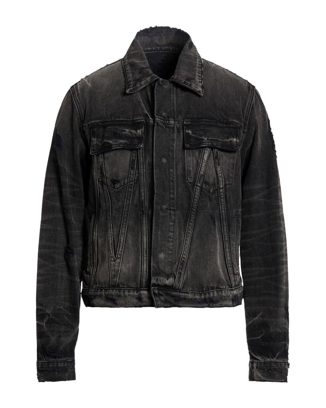 Amiri Black Denim Outerwear Cotton for men