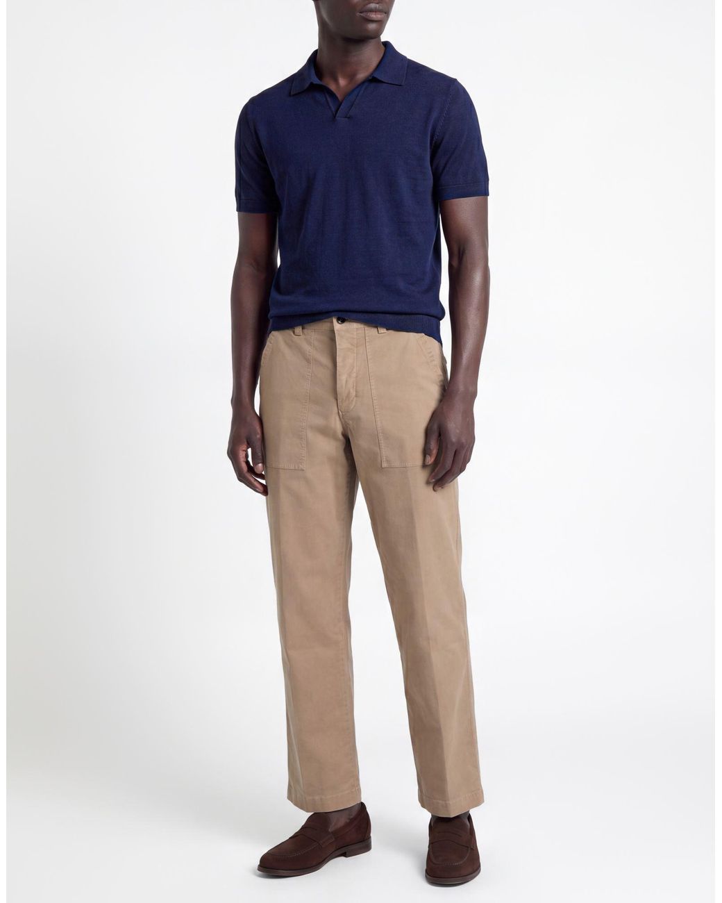 Incotex Natural Camel Pants Cotton, Elastane for men