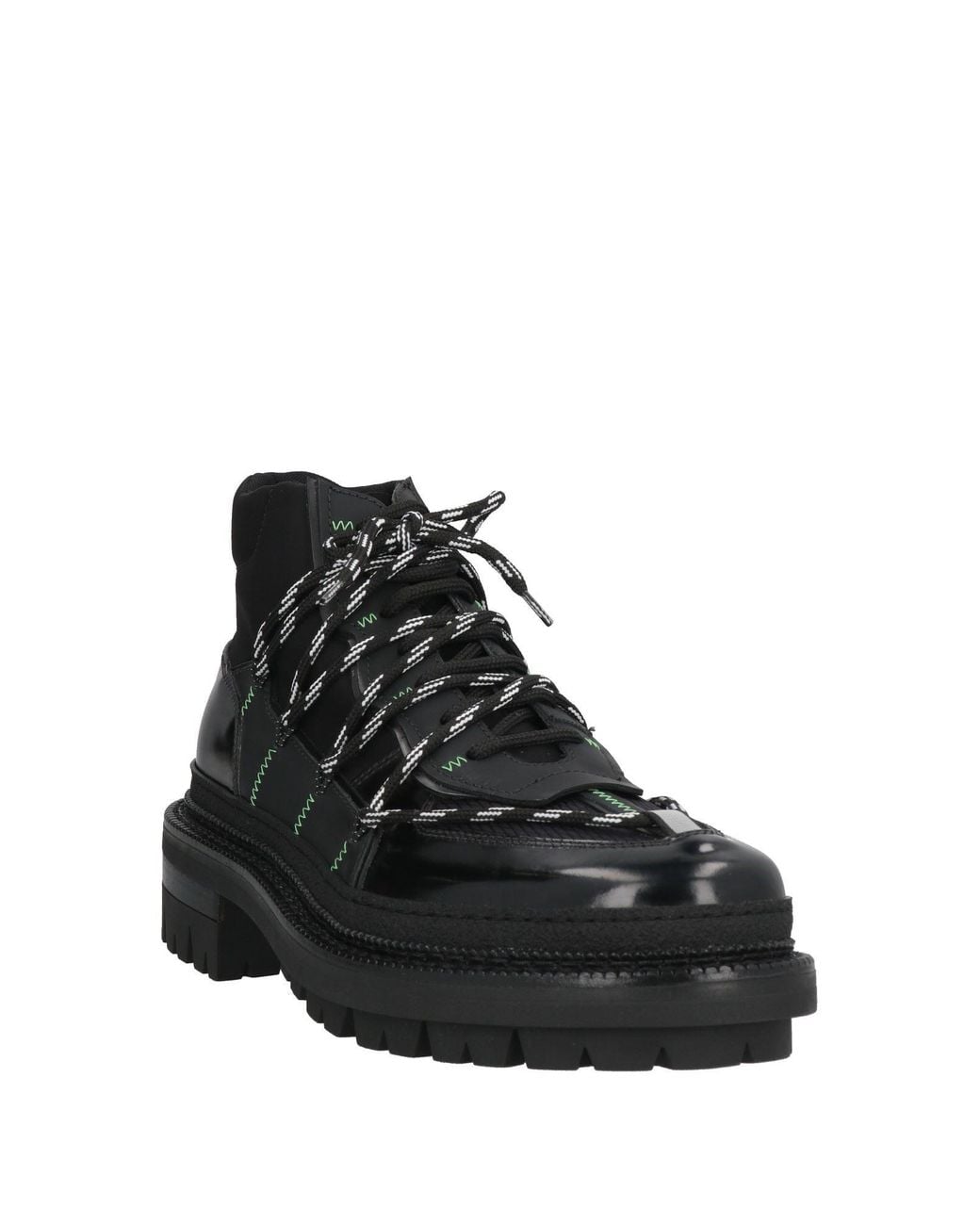 DSquared² Black Ankle Boots Leather, Textile Fibers for men