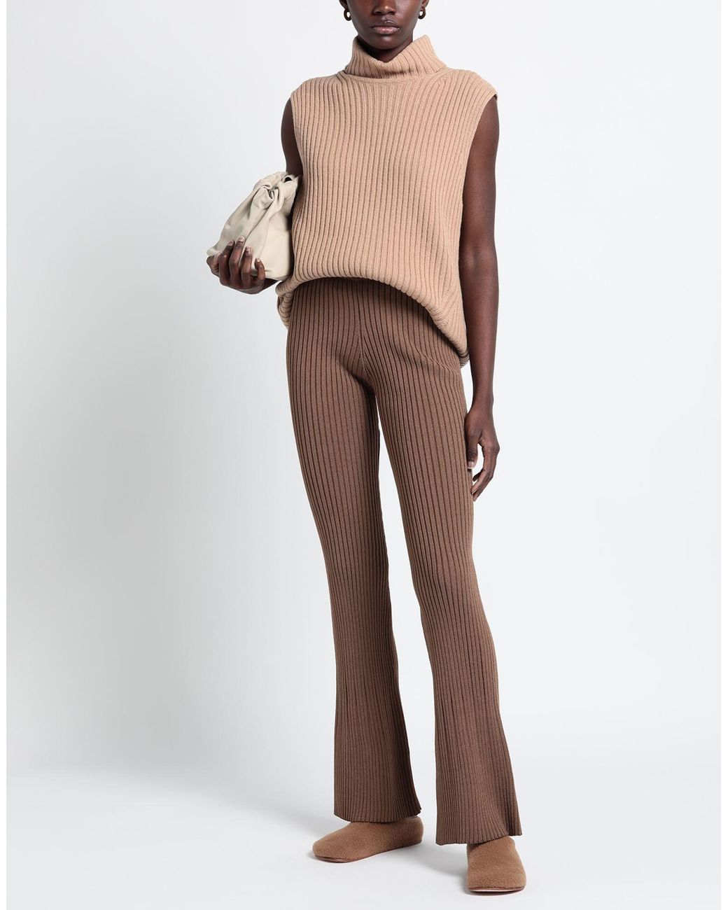 AMI Brown Pants Viscose, Polyester