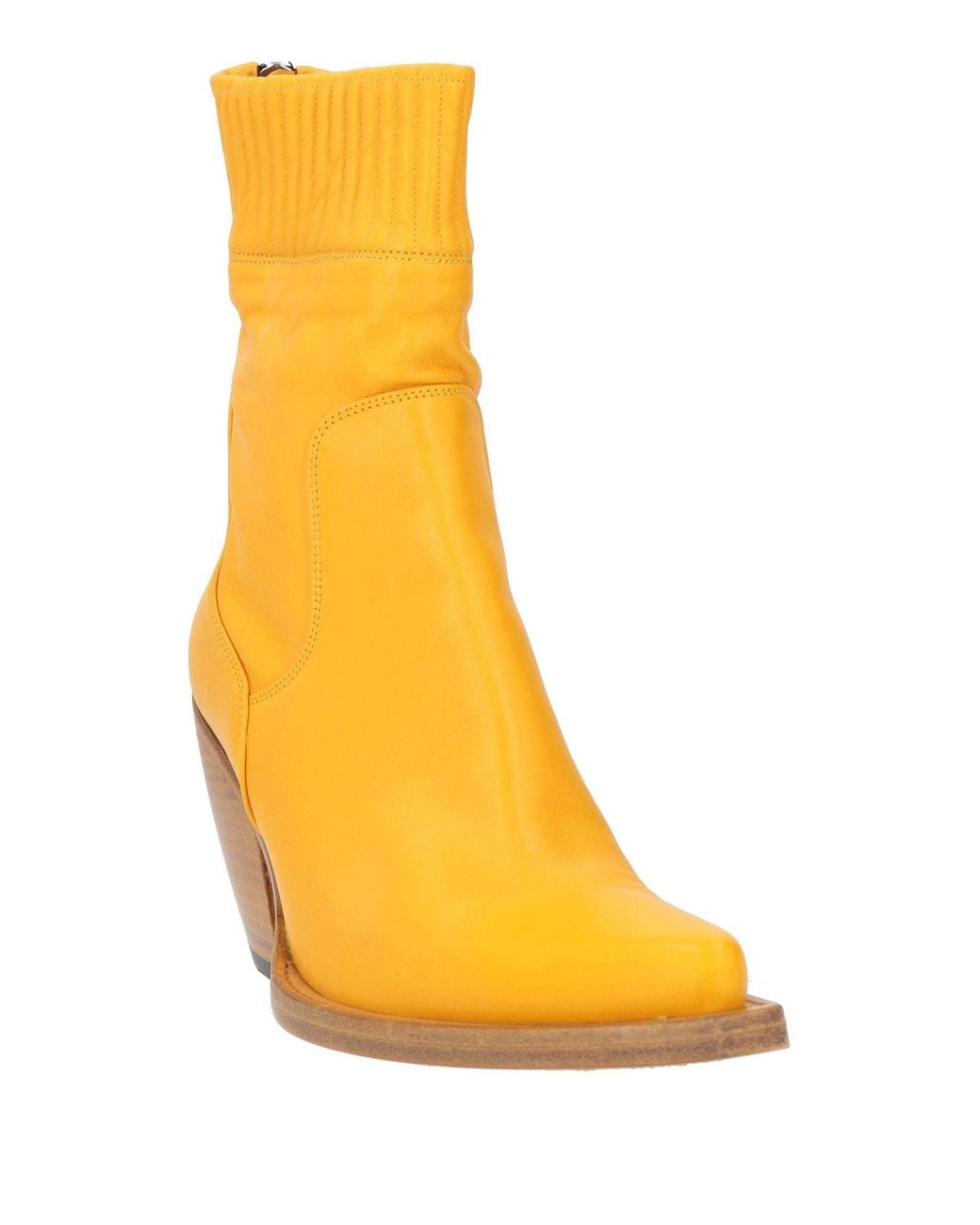 Barracuda Yellow Marigold Ankle Boots Leather