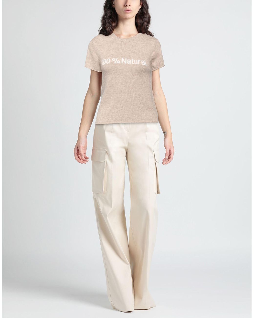 Sportmax Natural Sweater Wool, Cashmere