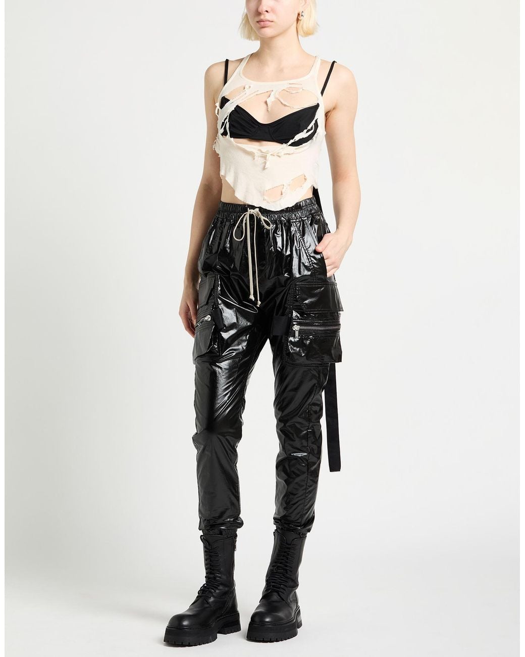Rick Owens Black Pants Cotton