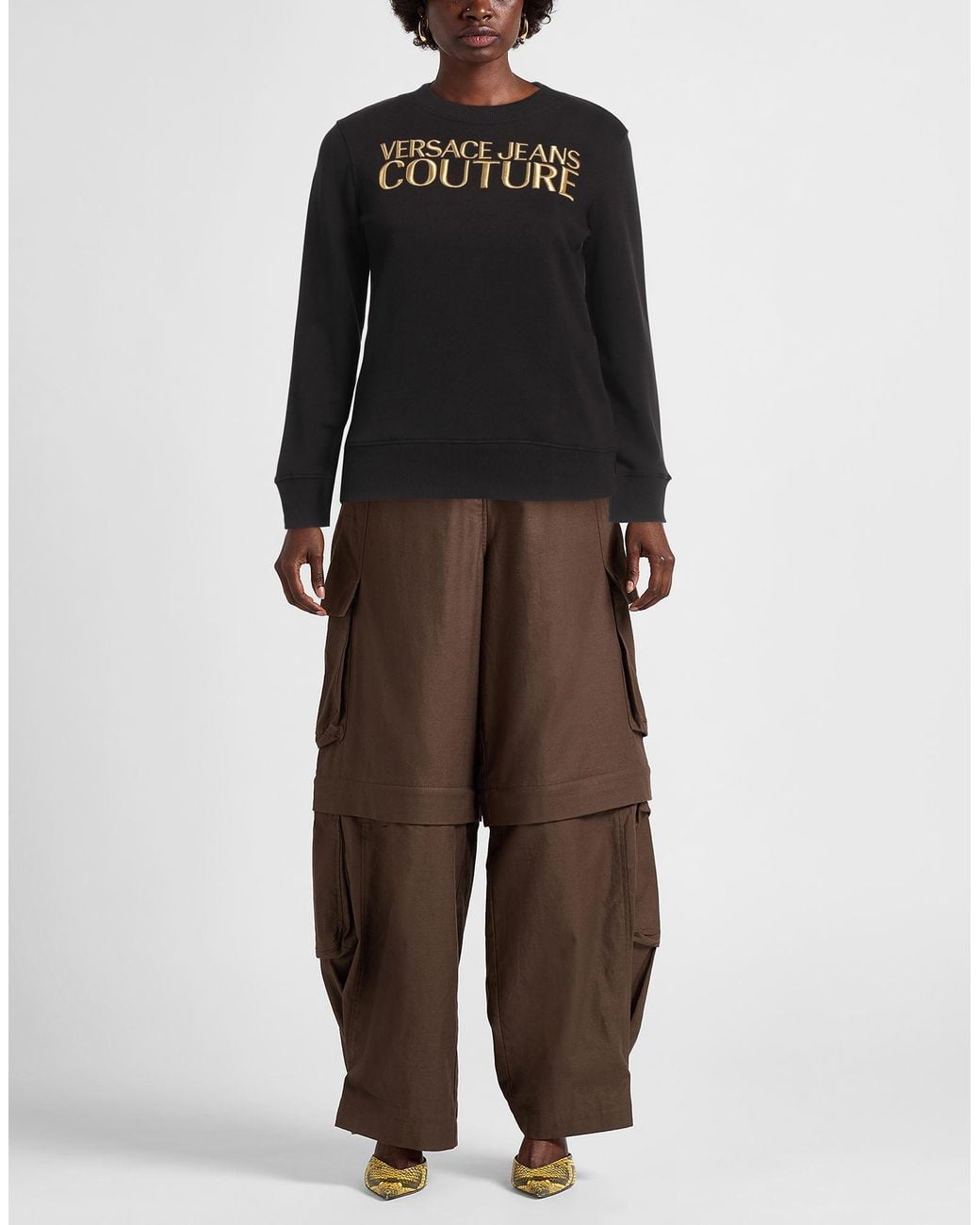 Versace Jeans Couture Black Sweatshirt Cotton, Elastane
