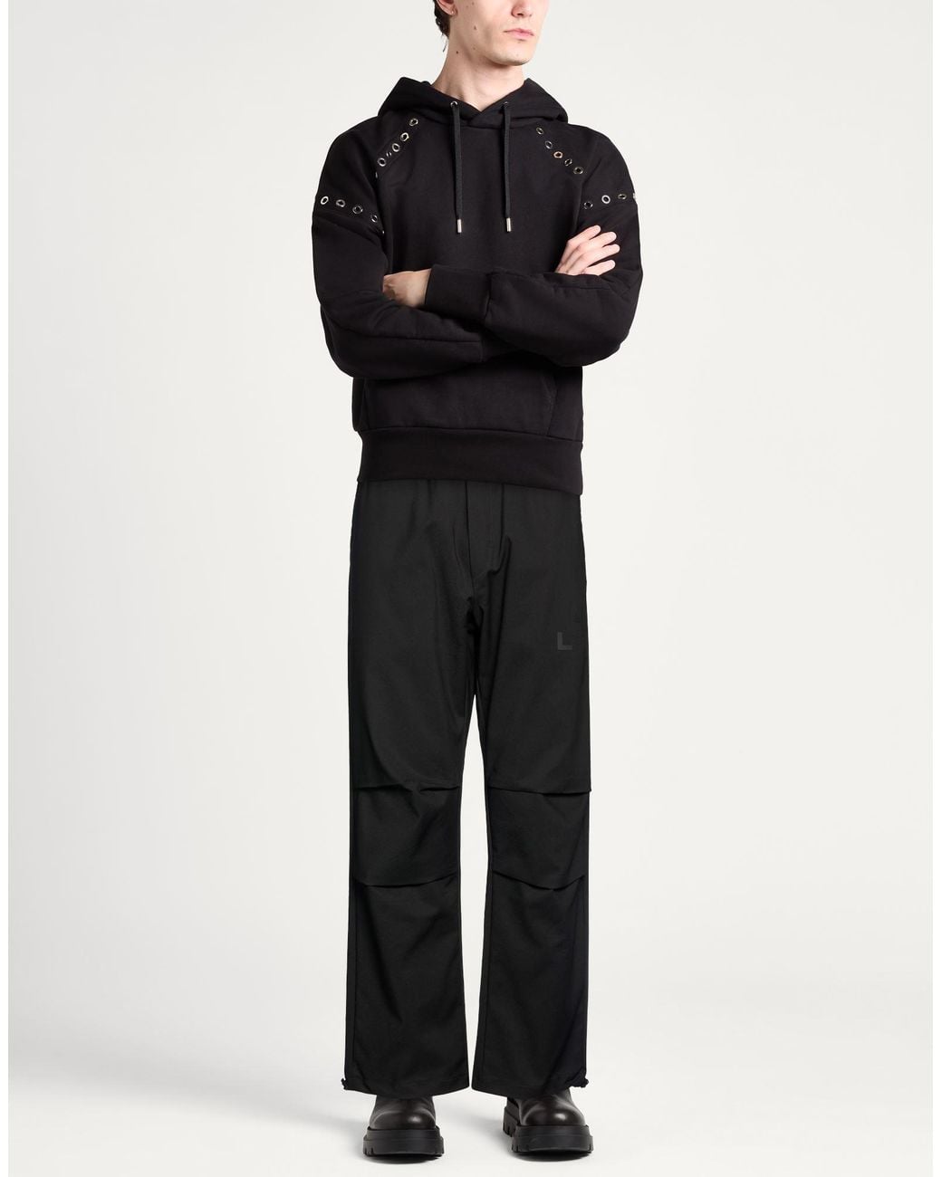 hinnominate Black Pants Cotton, Polyamide, Elastane for men