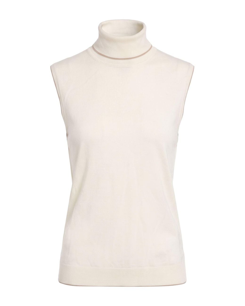 Eleventy White Ivory Turtleneck Wool