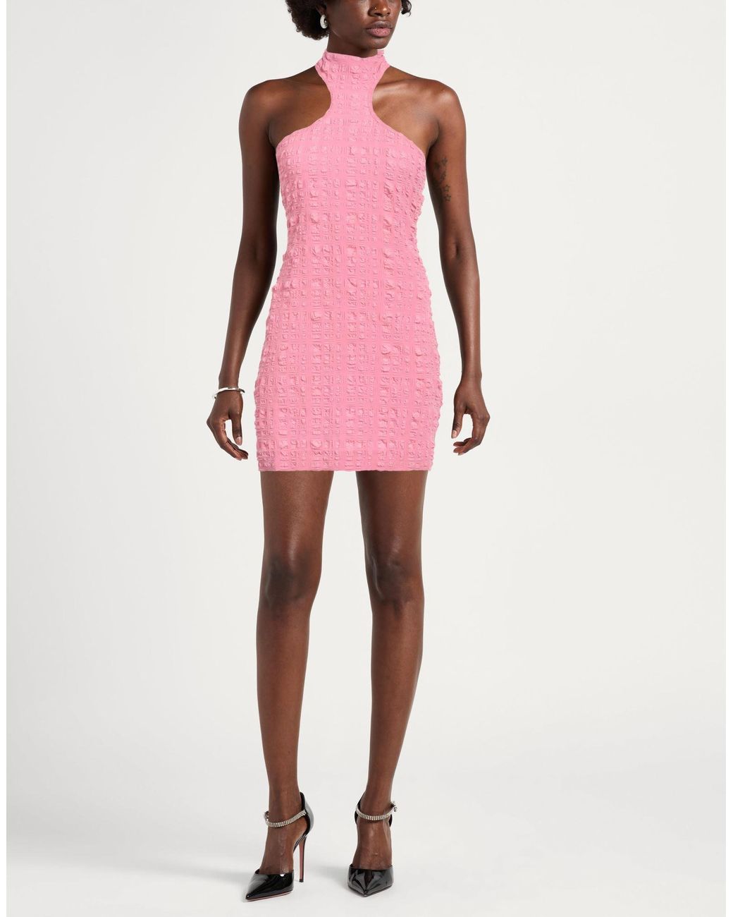 Nanushka Pink Mini Dress Recycled Polyester, Polyamide, Elastane