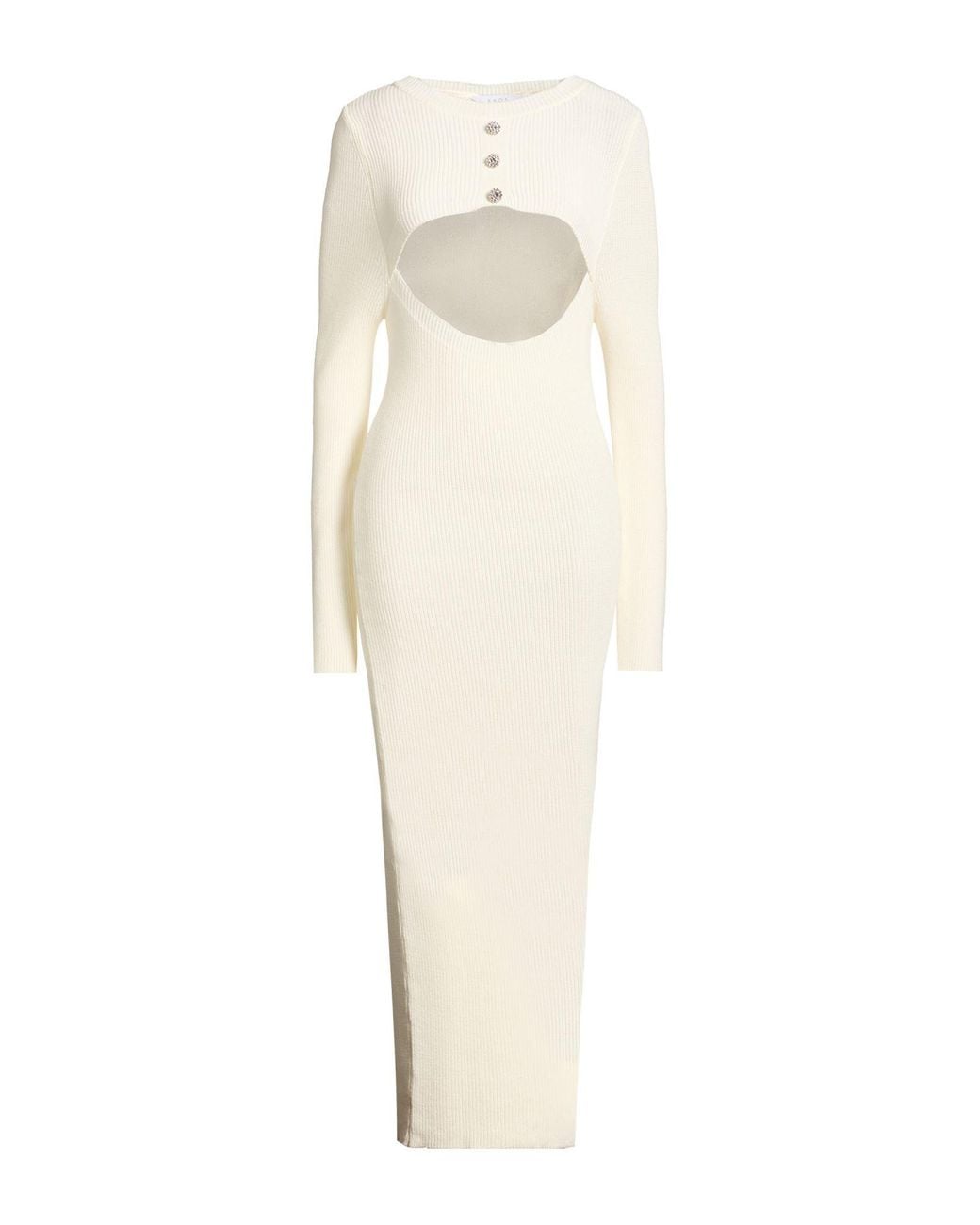 Kaos Natural Cream Maxi Dress Viscose, Polyester