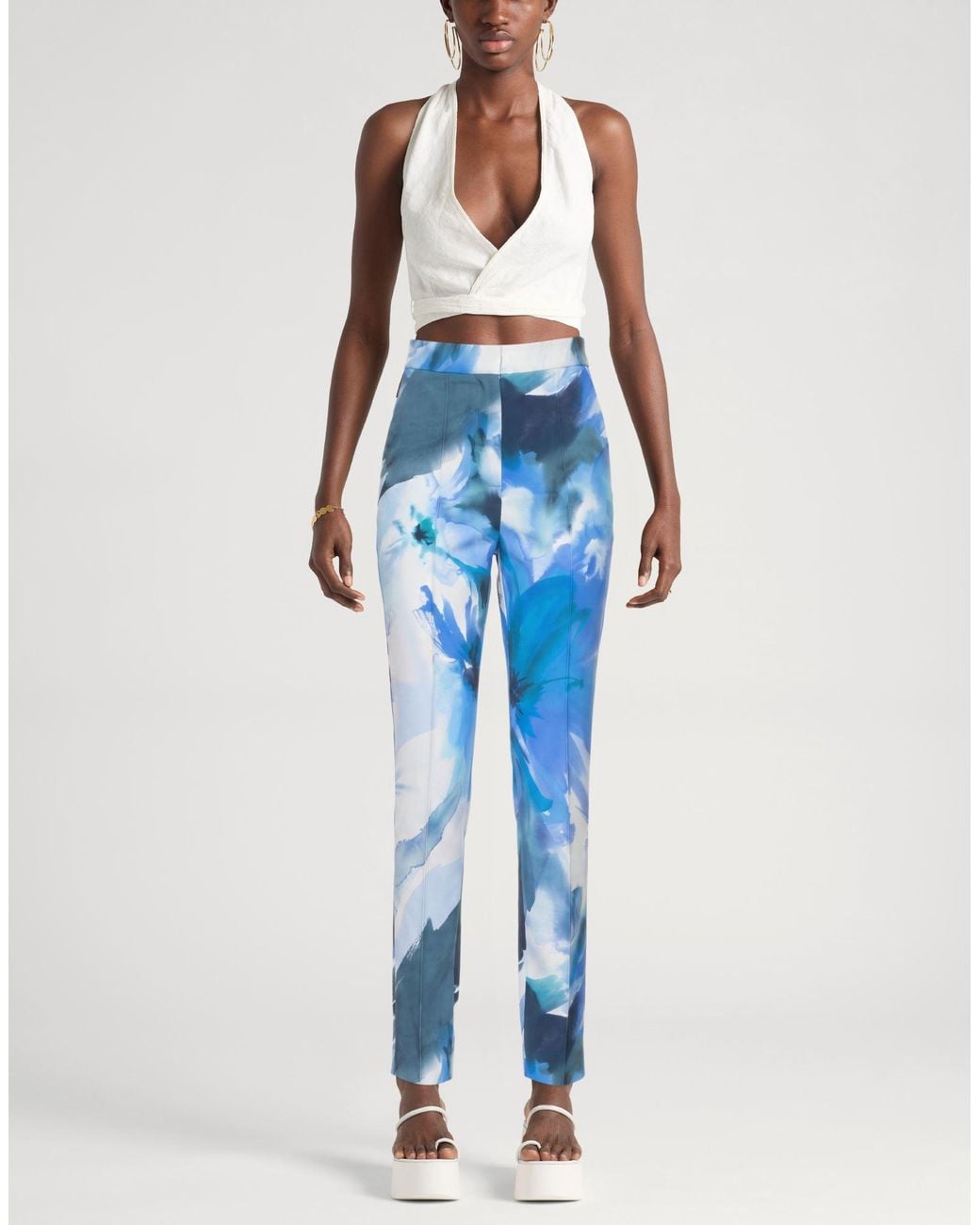 La Petite Robe Di Chiara Boni Blue Slate Pants Polyamide, Elastane