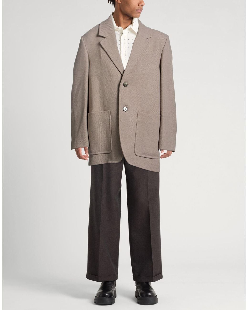 AMI Brown Coat Virgin Wool, Polyamide for men