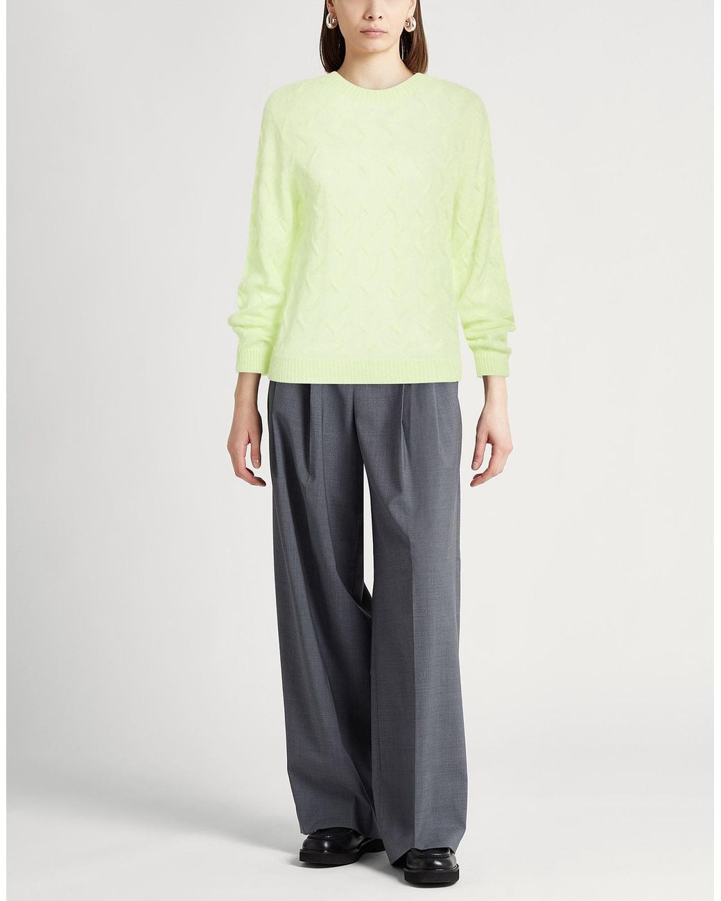 Peserico Yellow Easy Lime Sweater Alpaca Wool, Polyamide, Virgin Wool