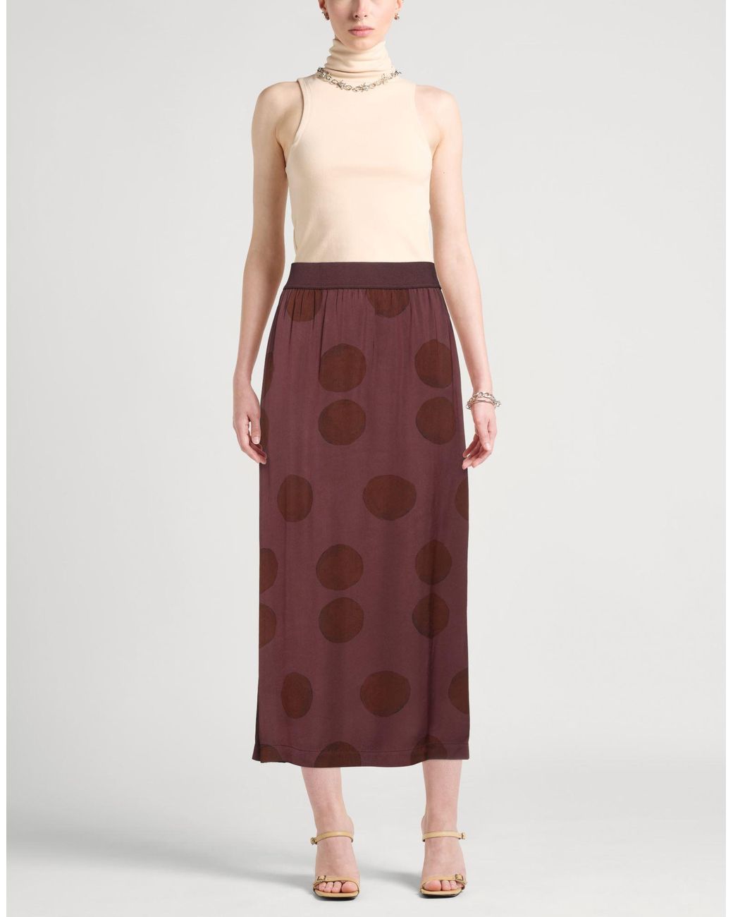 Uma Wang Purple Burgundy Midi Skirt Viscose