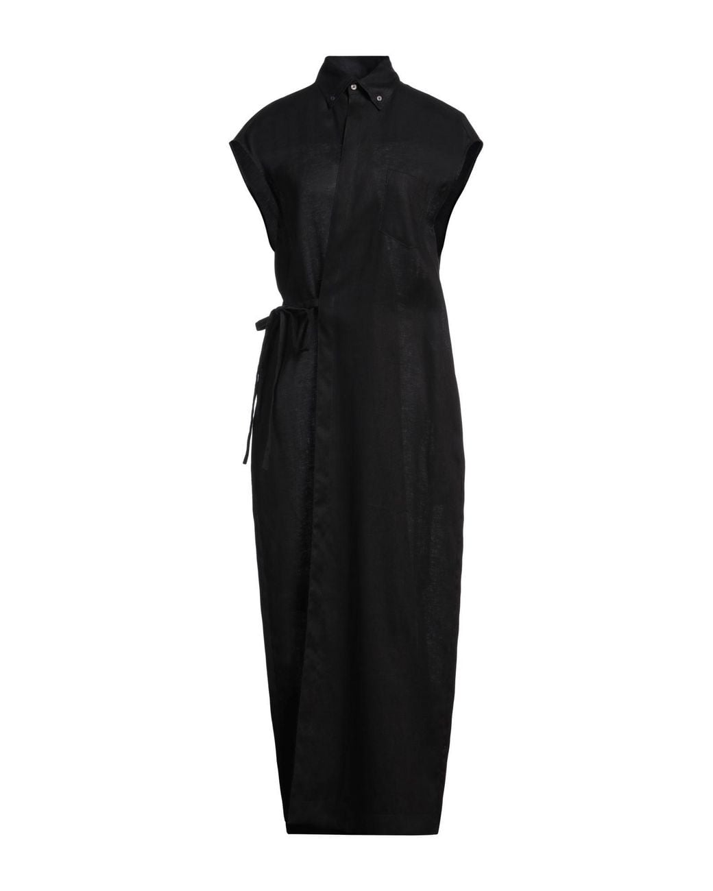 Fabiana Filippi Black Maxi Dress Linen