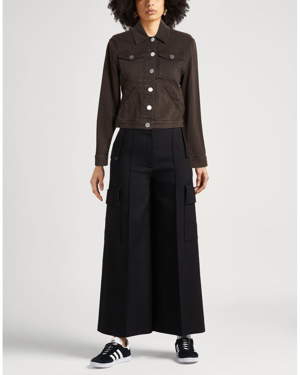 Pinko Black Denim Outerwear Cotton, Elastane