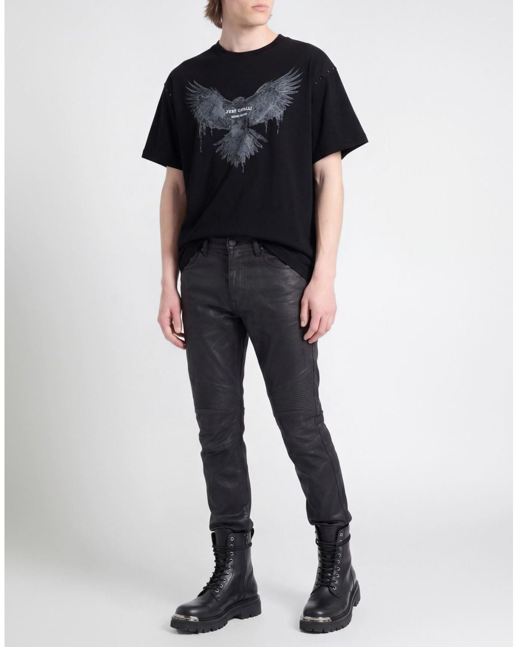 Just Cavalli Black T-Shirt Cotton for men