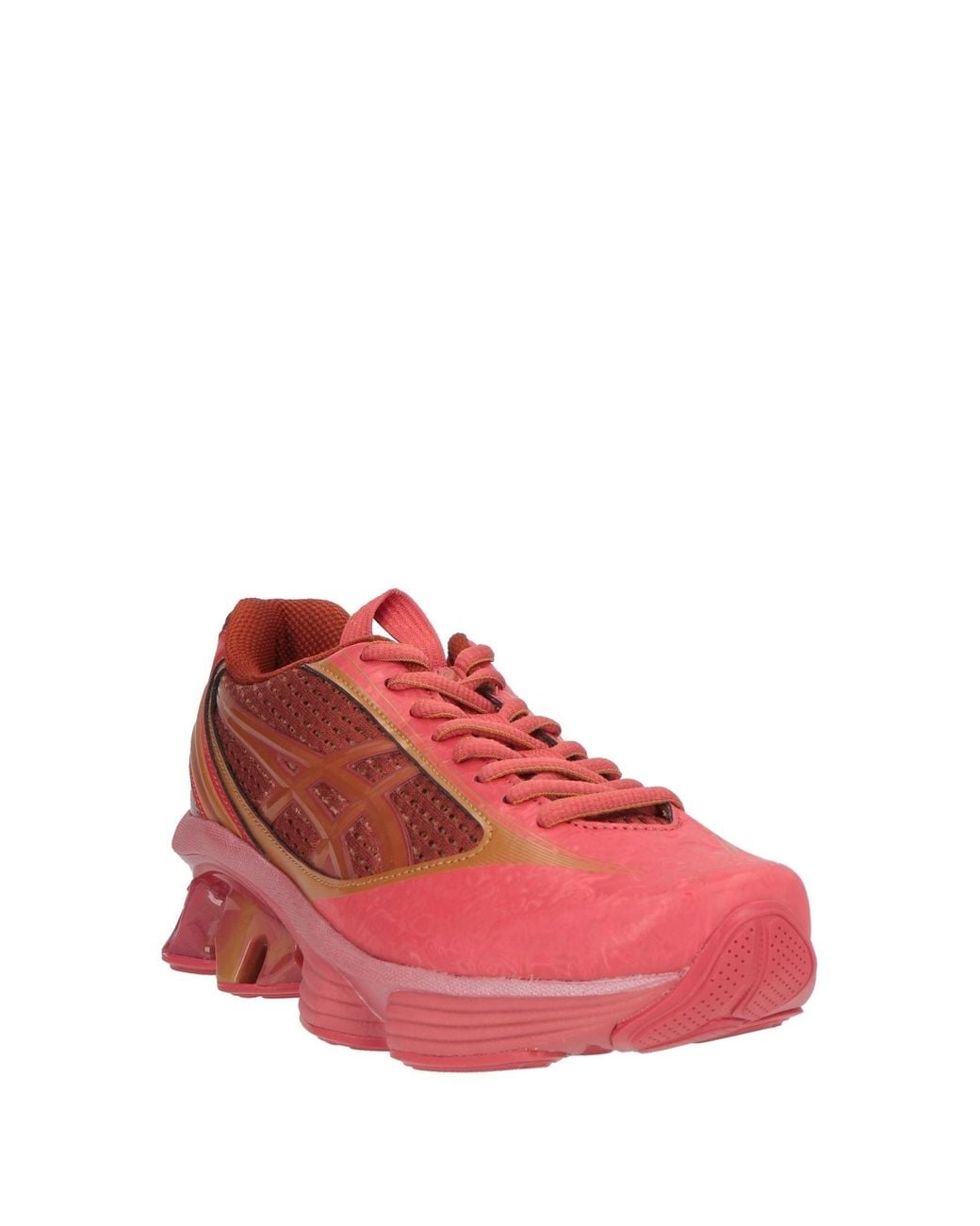 Asics Red Coral Sneakers Textile Fibers, Synthetic Material