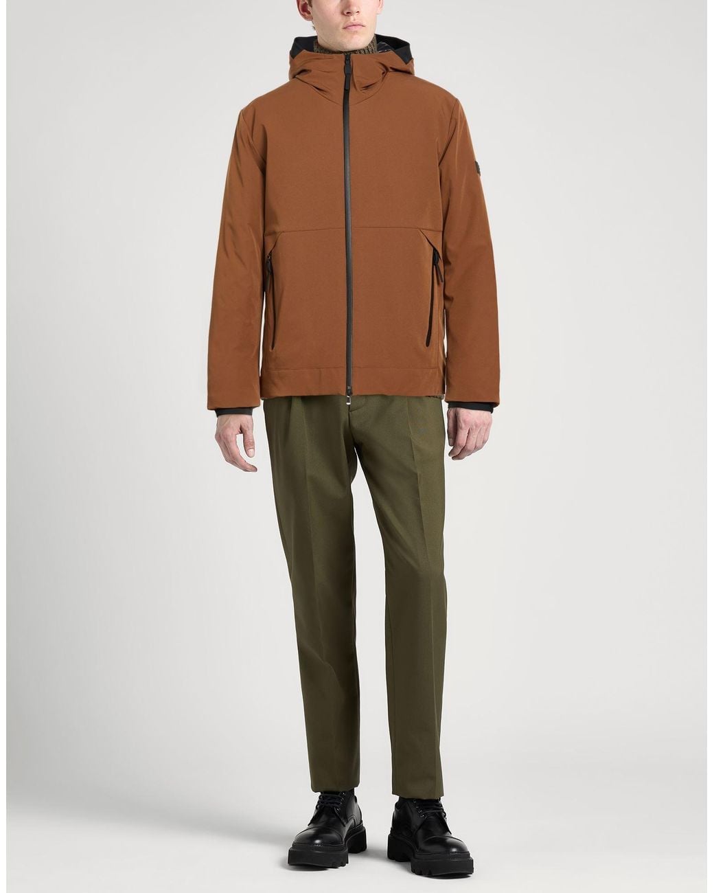 Peuterey Brown Jacket Polyamide, Polyester, Elastane for men