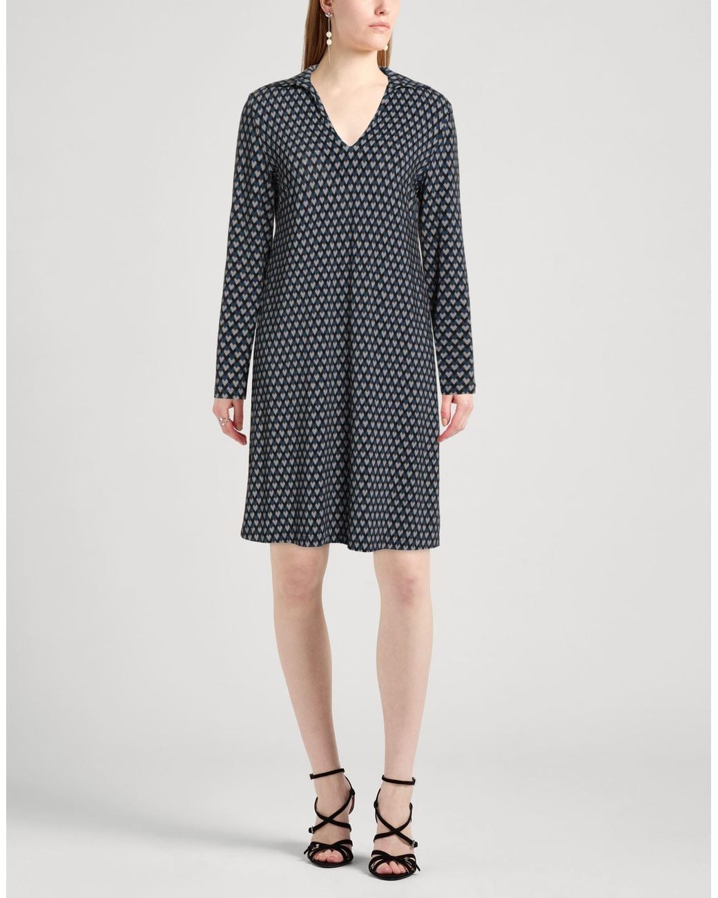 Siyu Gray Mini Dress Viscose, Elastane