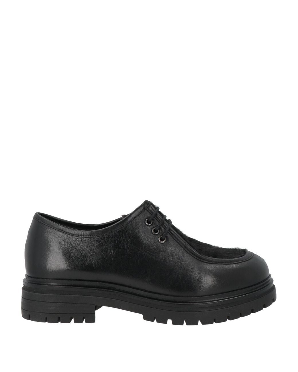 Emanuélle Vee Black Lace-Up Shoes Leather