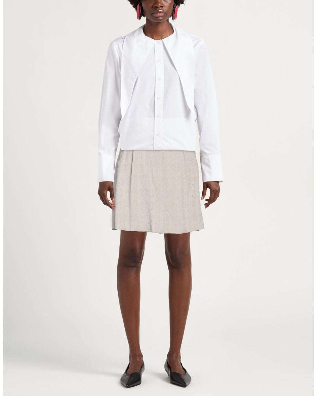 Emporio Armani Natural Mini Skirt Triacetate, Viscose