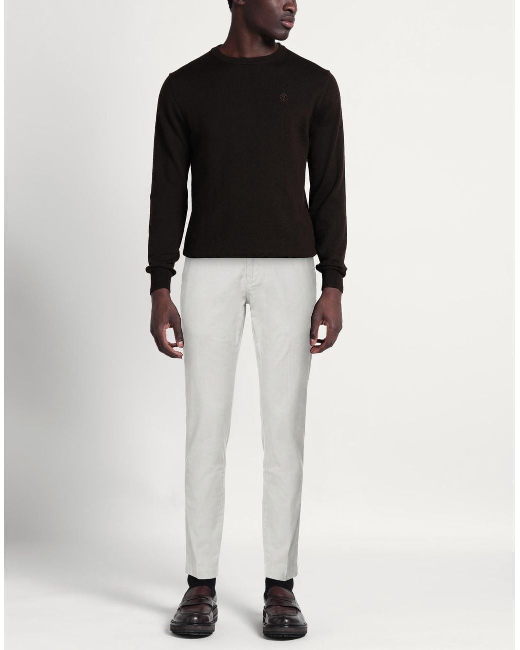Entre Amis Gray Pants Cotton, Tencel, Elastane for men