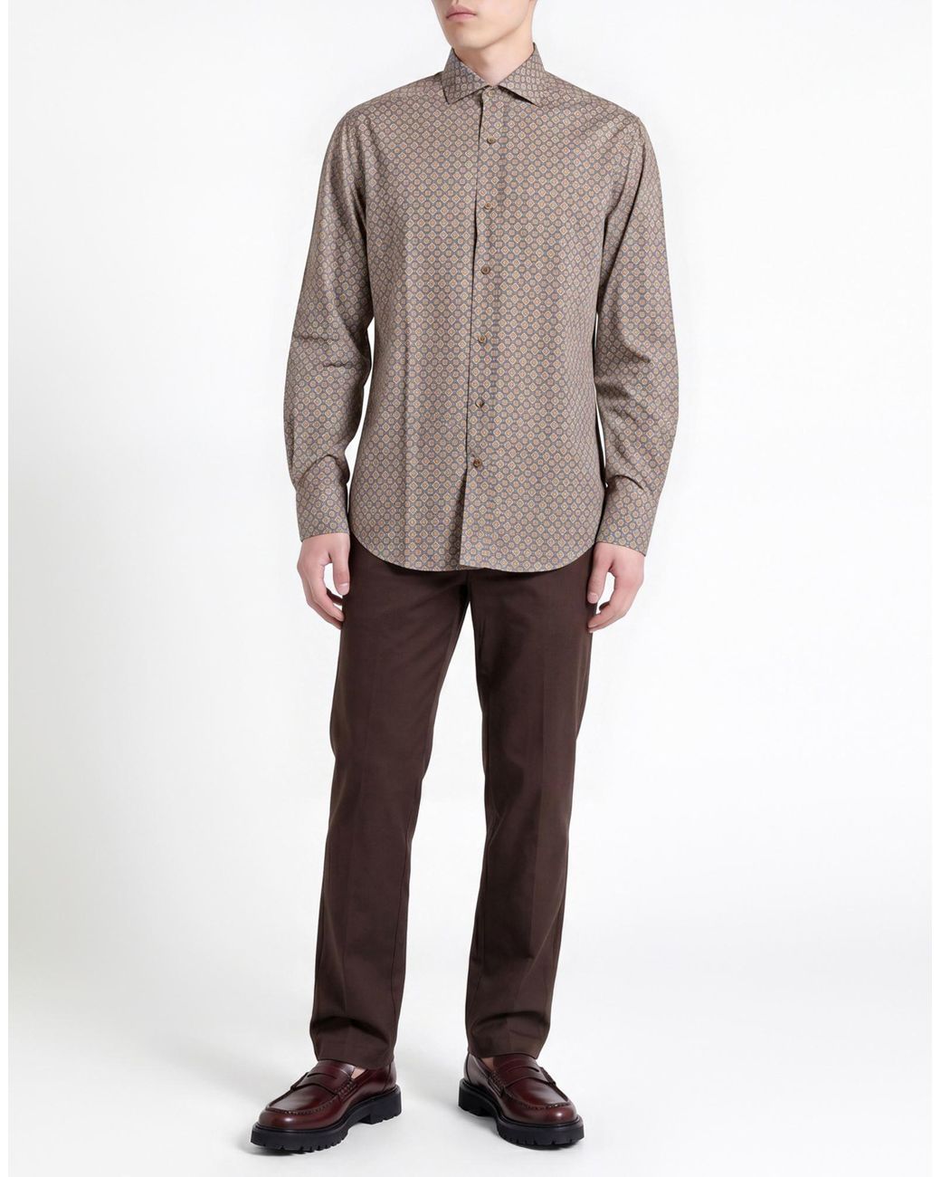 Brunello Cucinelli Gray Shirt Cotton for men