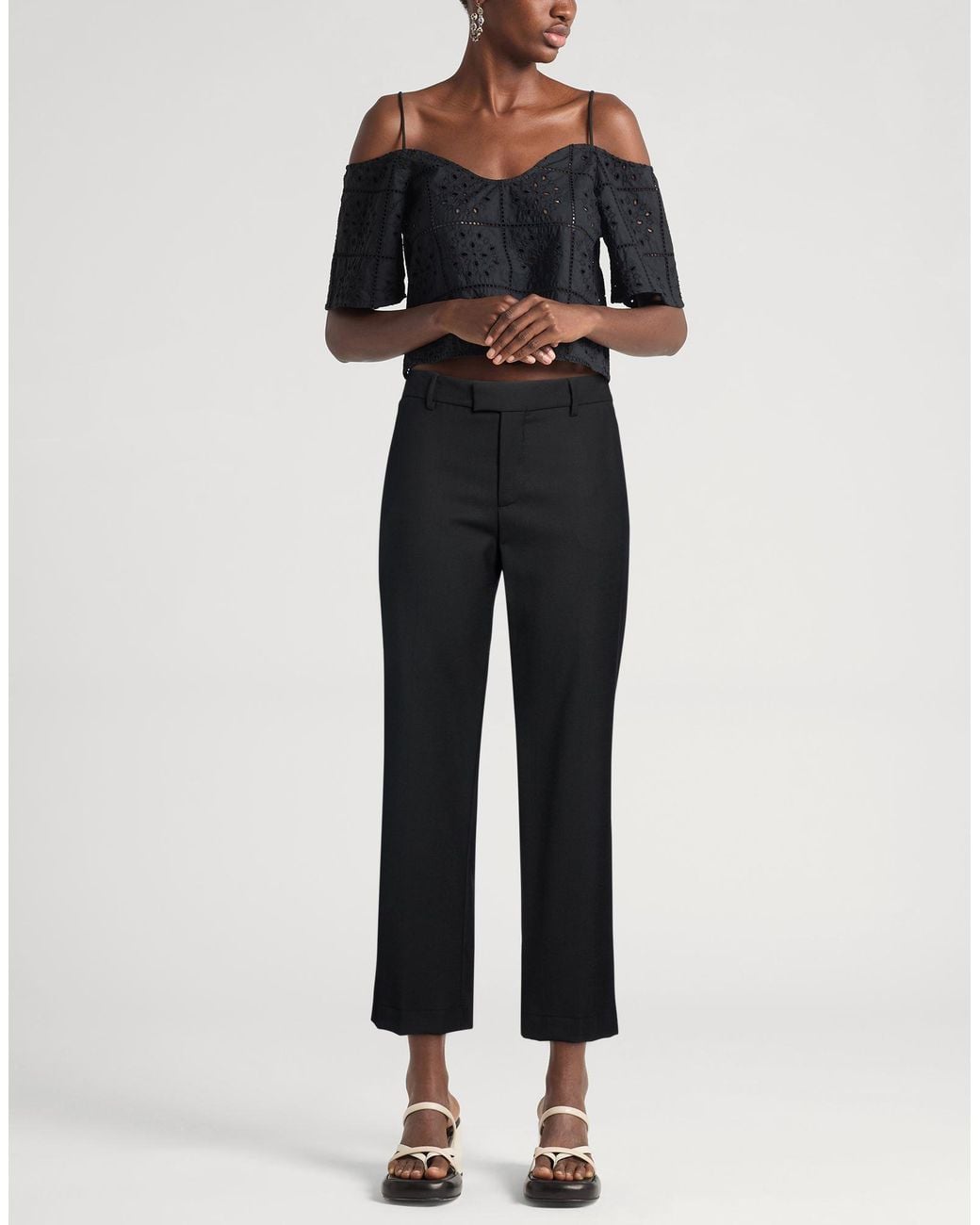 Berwich Black Pants Polyester, Virgin Wool, Elastane