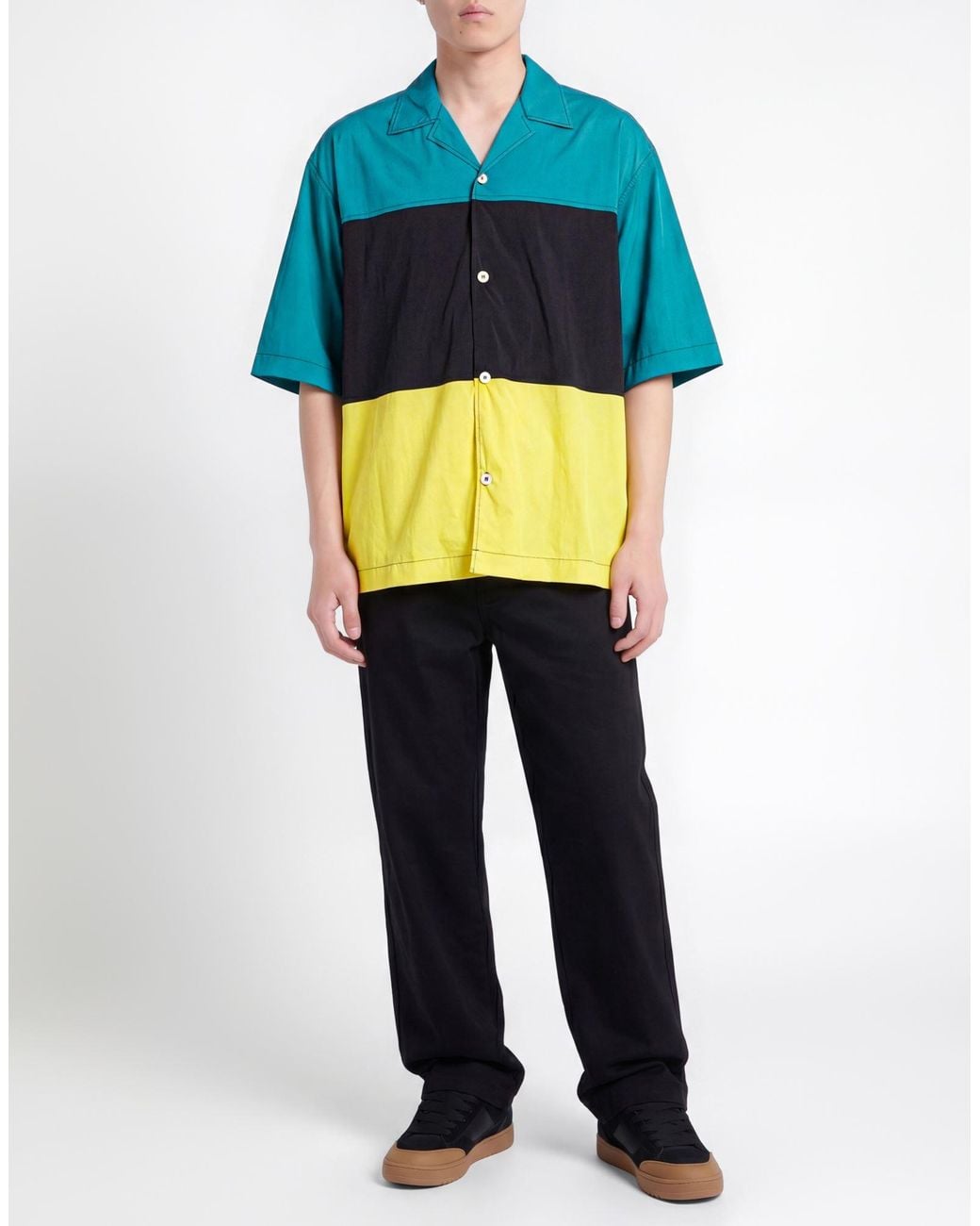 Sunnei Yellow Shirt Polyamide, Elastane for men