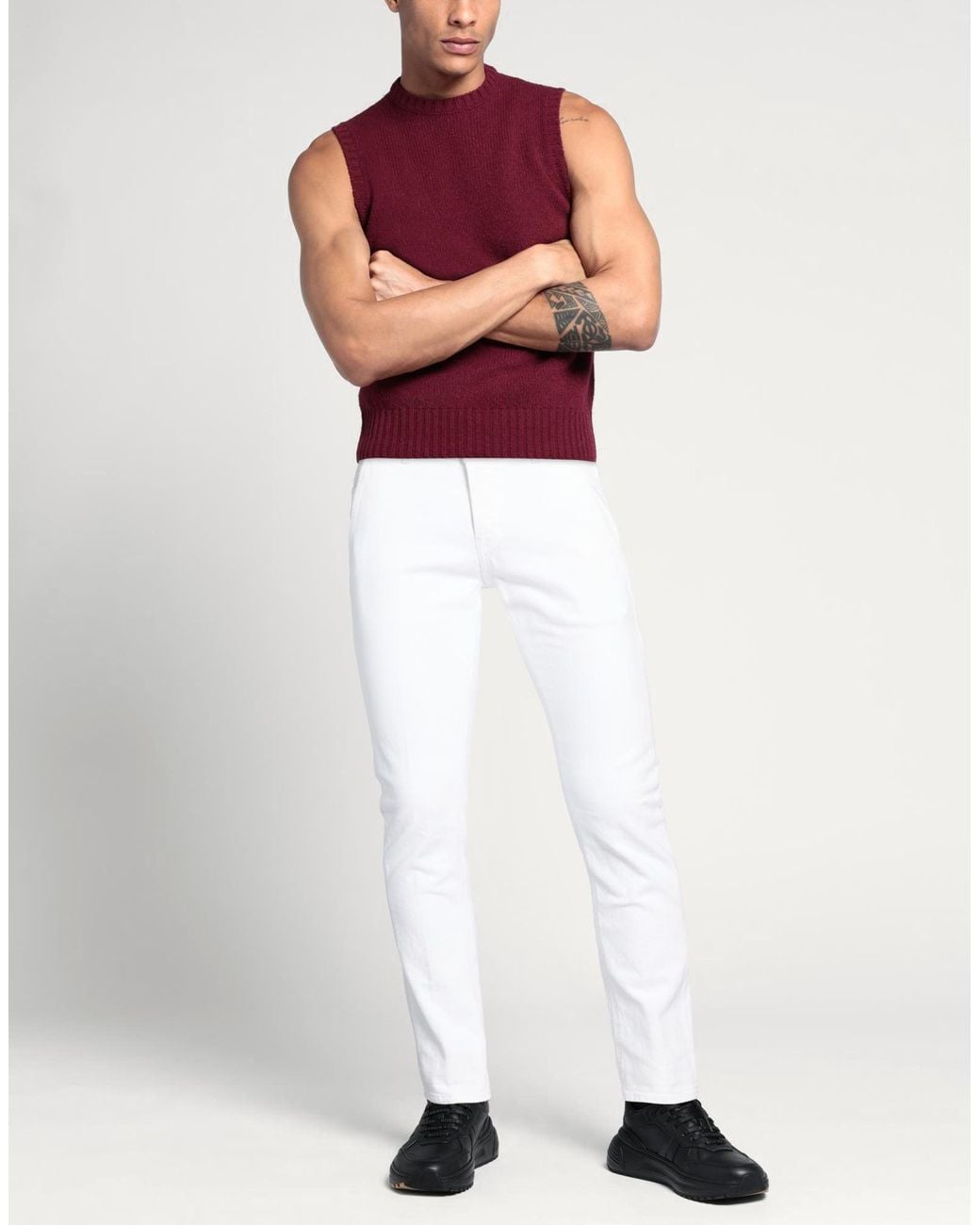 Dondup White Jeans Cotton, Elastane for men