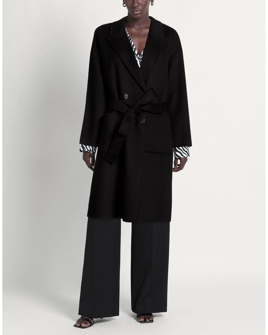 BRERAS Milano Black Coat Wool, Polyester