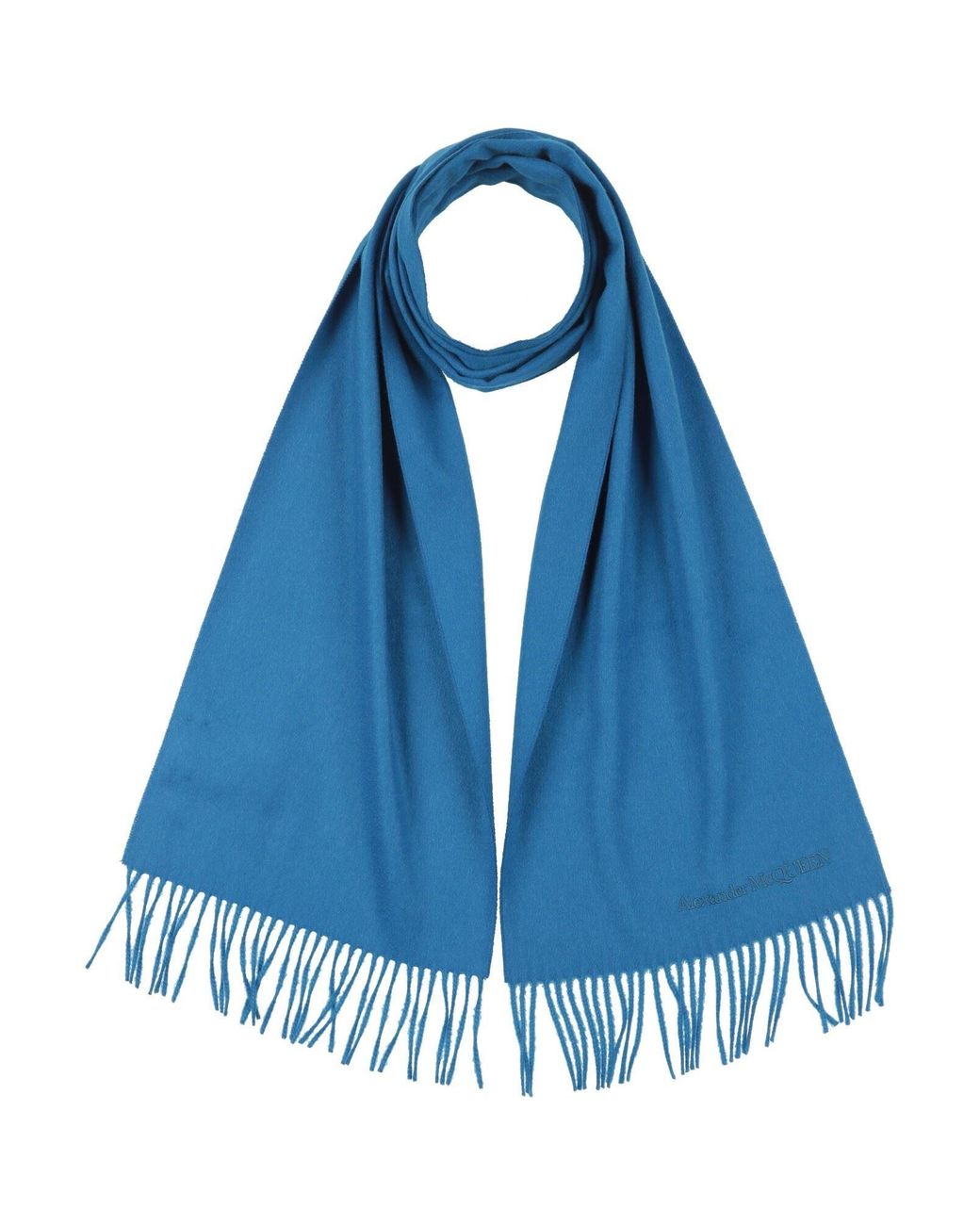 McQueen Blue Scarf Cashmere for men