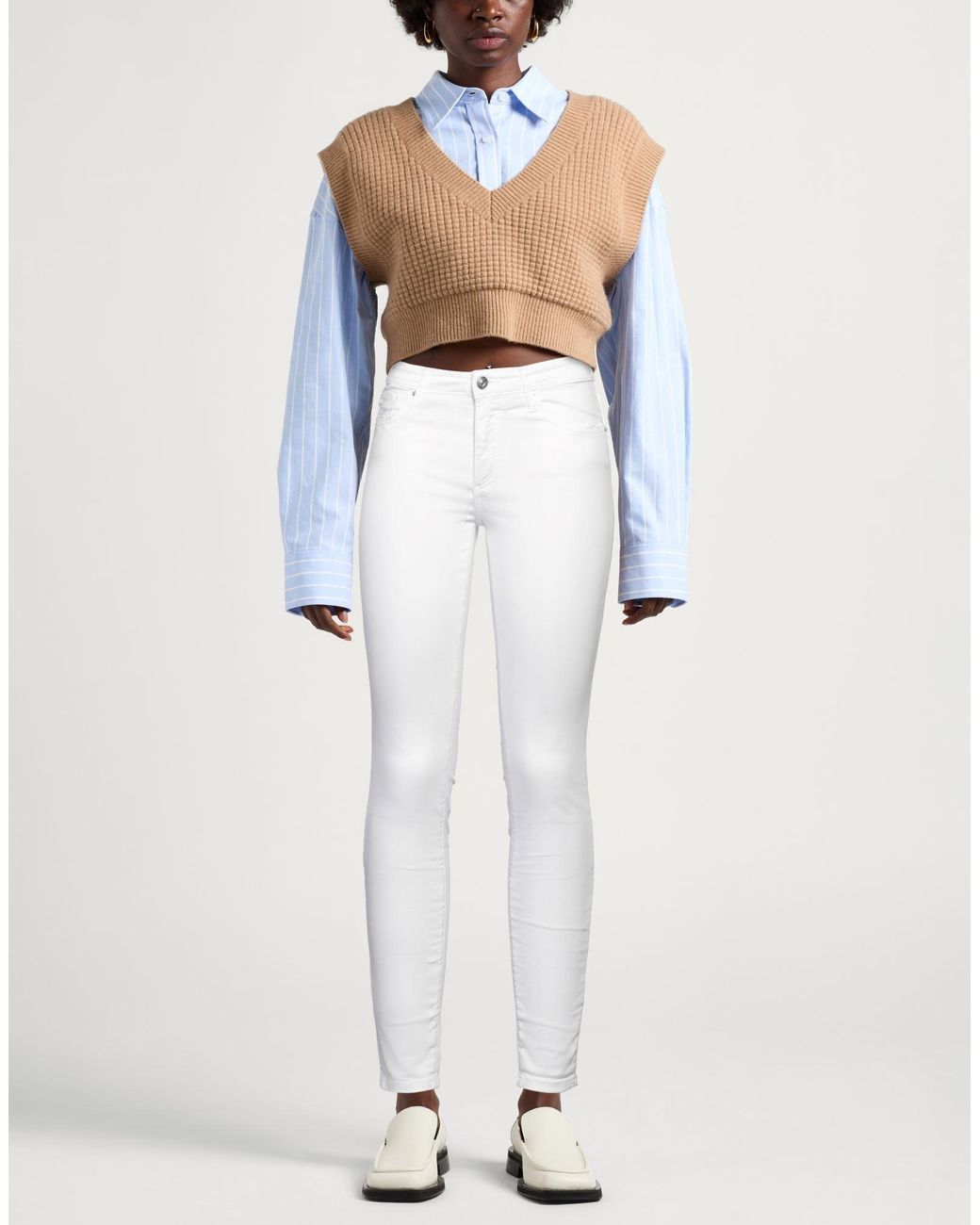 ARMANI EXCHANGE White Pants Cotton, Elastane