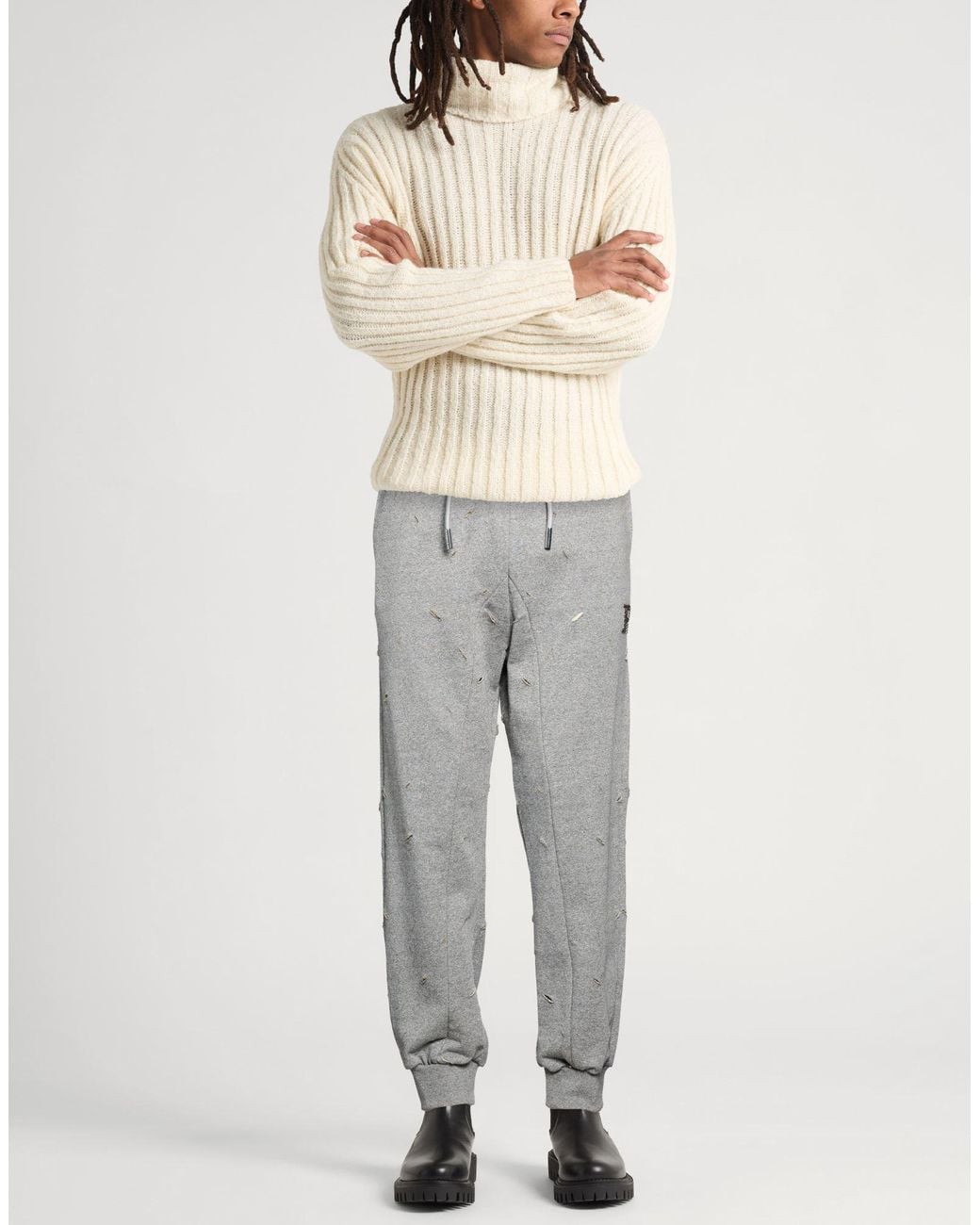John Richmond Gray Pants Cotton, Polyester for men