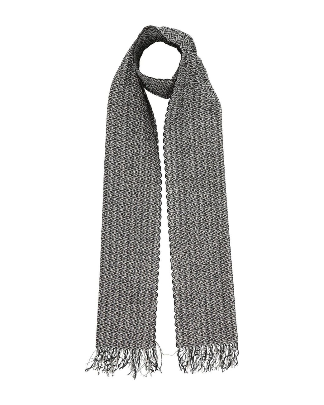 Missoni Gray Charcoal Scarf Viscose, Polyester, Polyamide