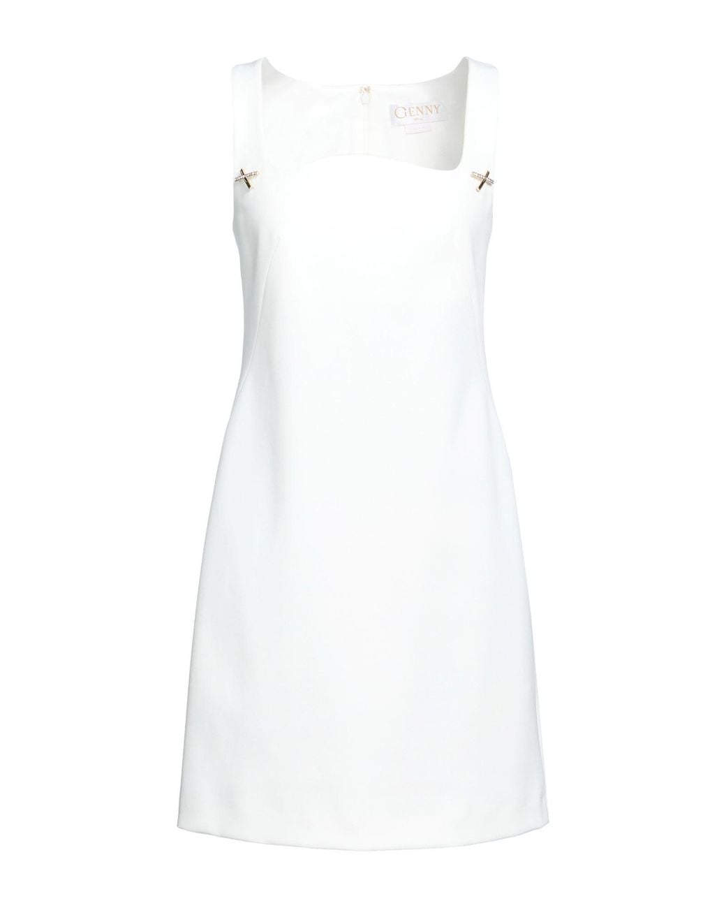 Genny White Mini Dress Viscose, Polyamide, Elastane