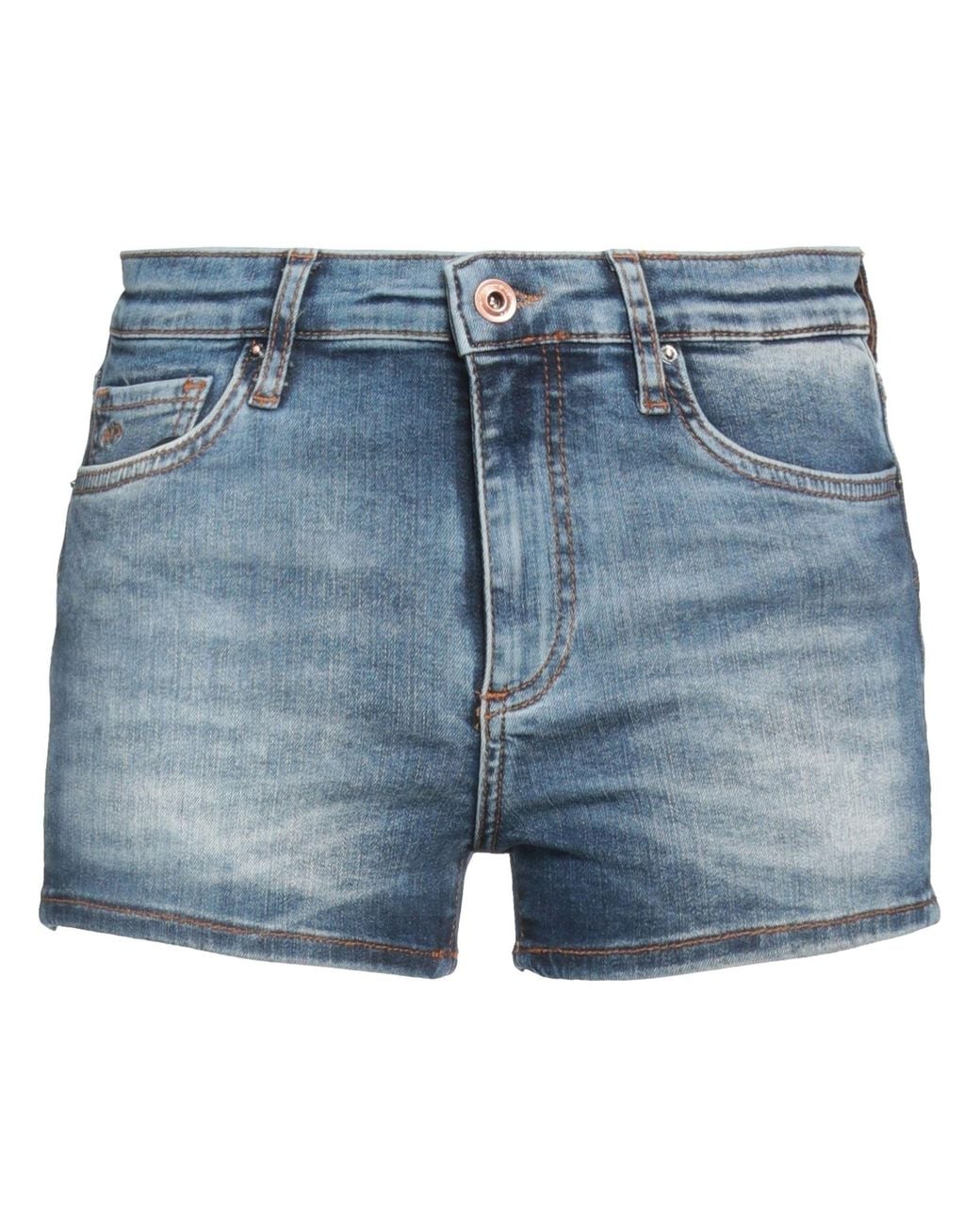 ARMANI EXCHANGE Blue Denim Shorts Cotton, Polyester, Elastane