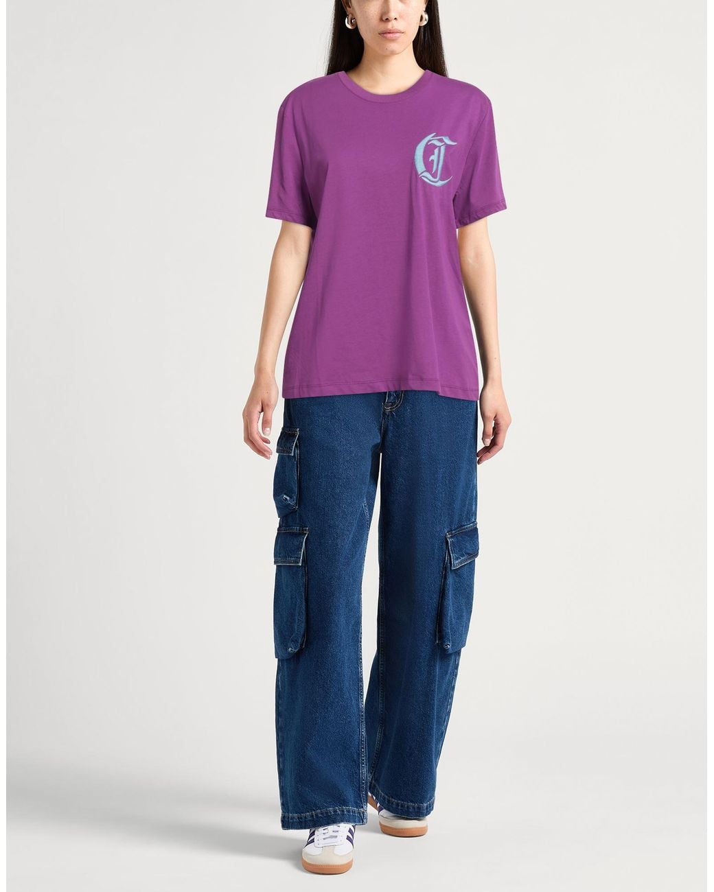 Just Cavalli Purple T-Shirts