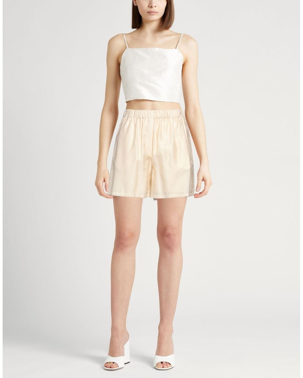 Max Mara Natural Sand Shorts & Bermuda Shorts Cotton