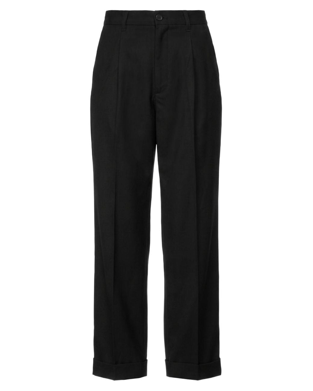 European Culture Black Pants Polyester, Viscose, Cotton, Elastane