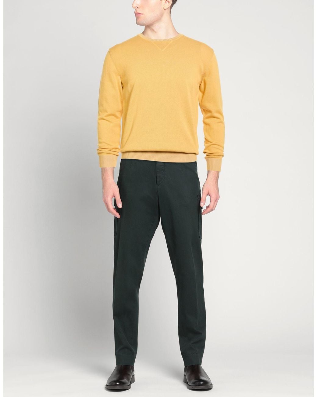 Andrea Fenzi Yellow Sweater Cotton for men